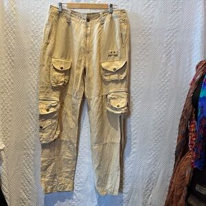 Polo Ralph Lauren Cargo Parachute Utility Paratrooper Silk Linen Pants 34x32